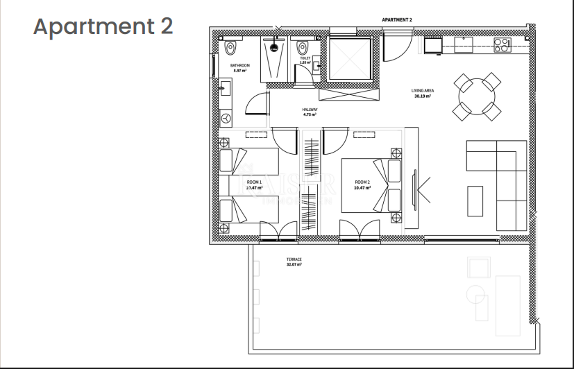 Zara – Zaton | Elegante appartamento con ampia terrazza – prima fila al mare