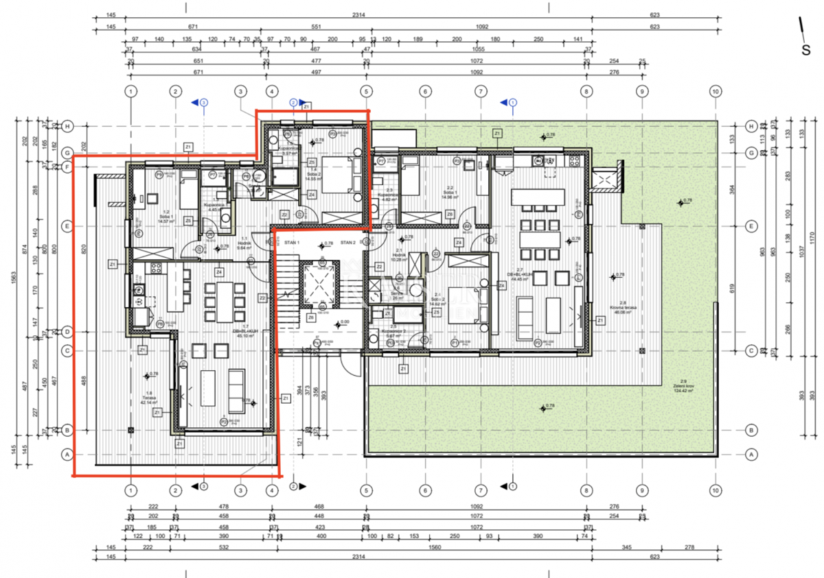 Appartamento Bivio, Rijeka, 168m2