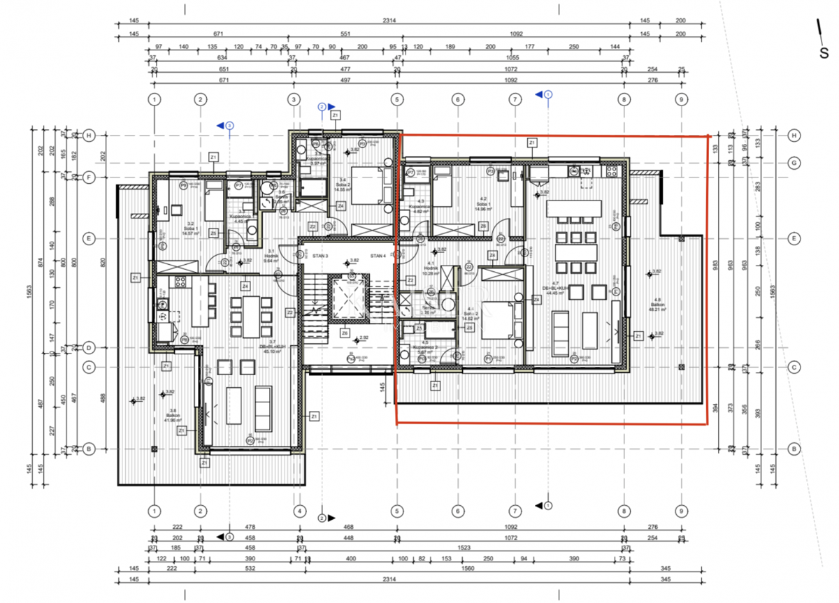 Appartamento Bivio, Rijeka, 134m2