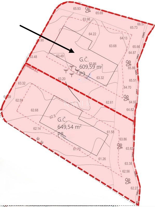 Земля під забудову Krk, 609,59m2
