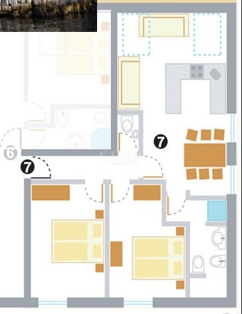 Istria, Rovigno - appartamento 63m2 con vista mare nel centro storico