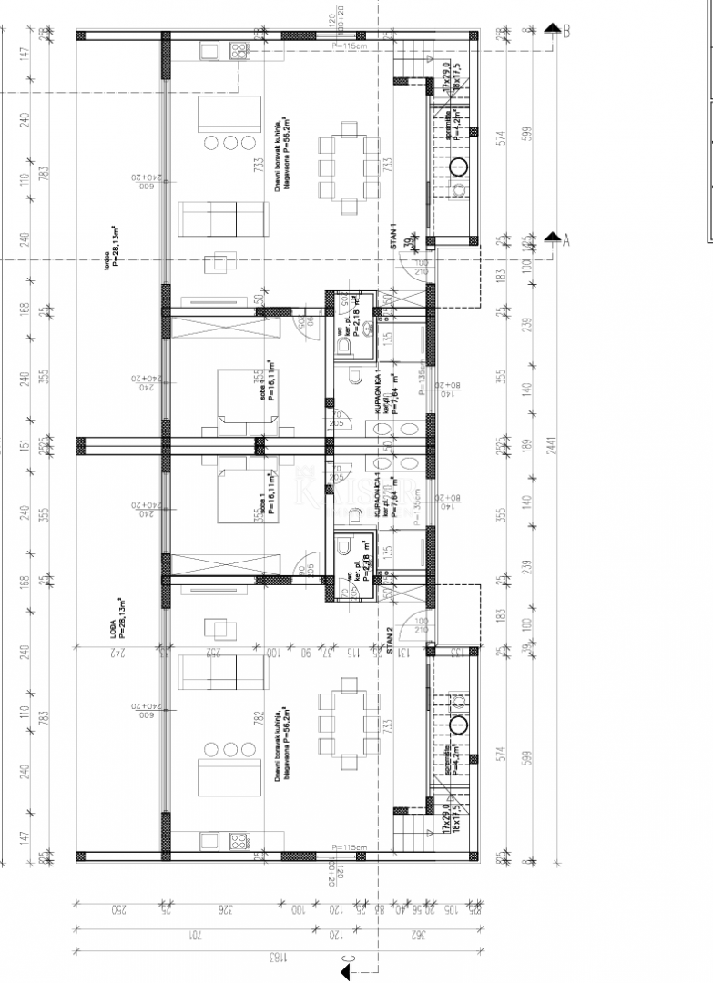 Drage, Pakoštane - Lussuosa casa bifamiliare con piscina e terrazza sul tetto