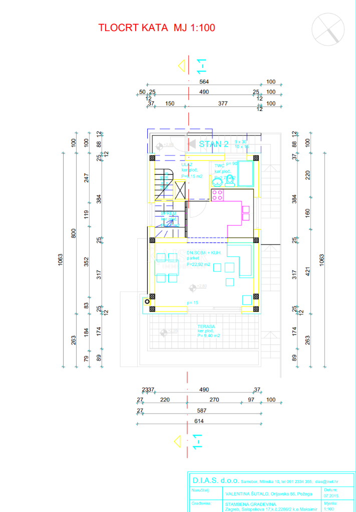 Appartamento Maksimir, 62,74m2