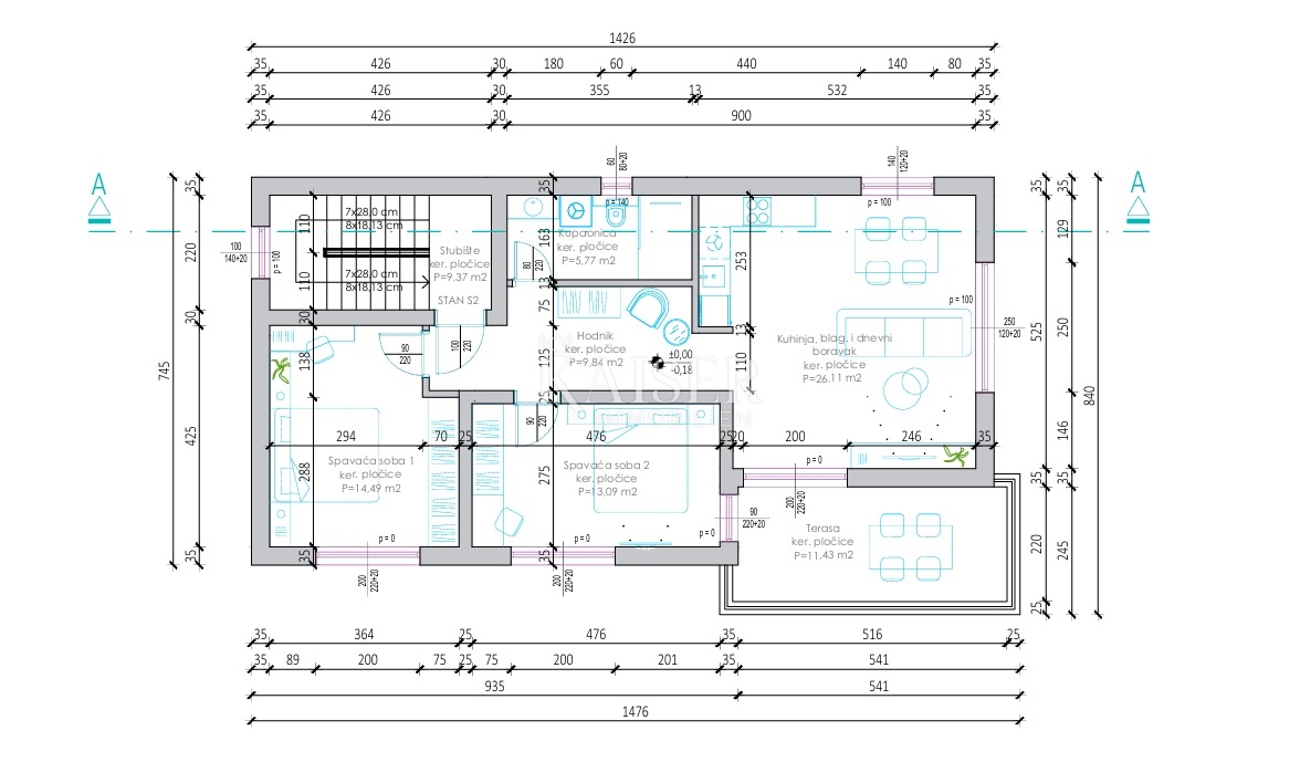 Zara, Rovanjska - Appartamento con vista mare, a 50 metri dalla spiaggia