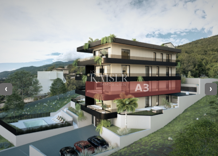 Opatija - Ičići, esclusivo appartamento con tre camere da letto e vista panoramica sul mare