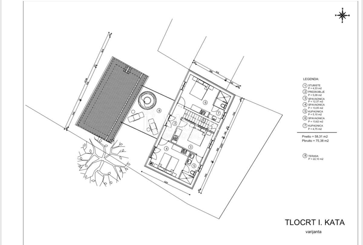 Istria, Kotli - casa in costruzione con grande terreno di 2400 m2 + 5100 m2