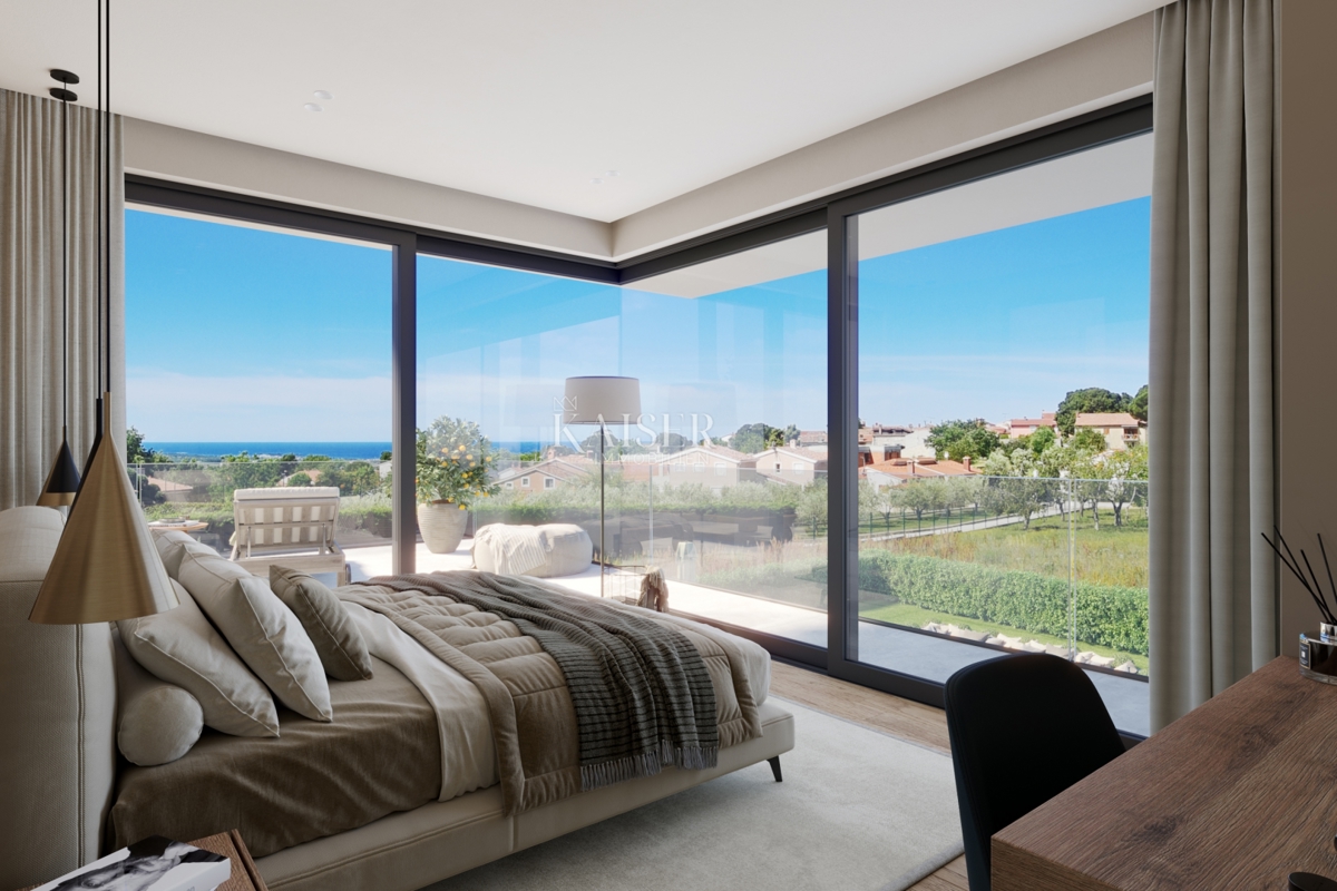 Parenzo, Kaštelir, villa moderna con vista mare