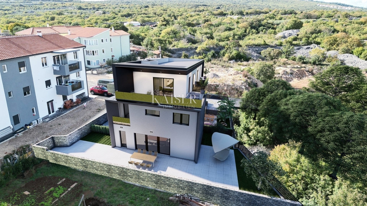Krk, Isola di Krk - Attico 91m2 con vista mare   