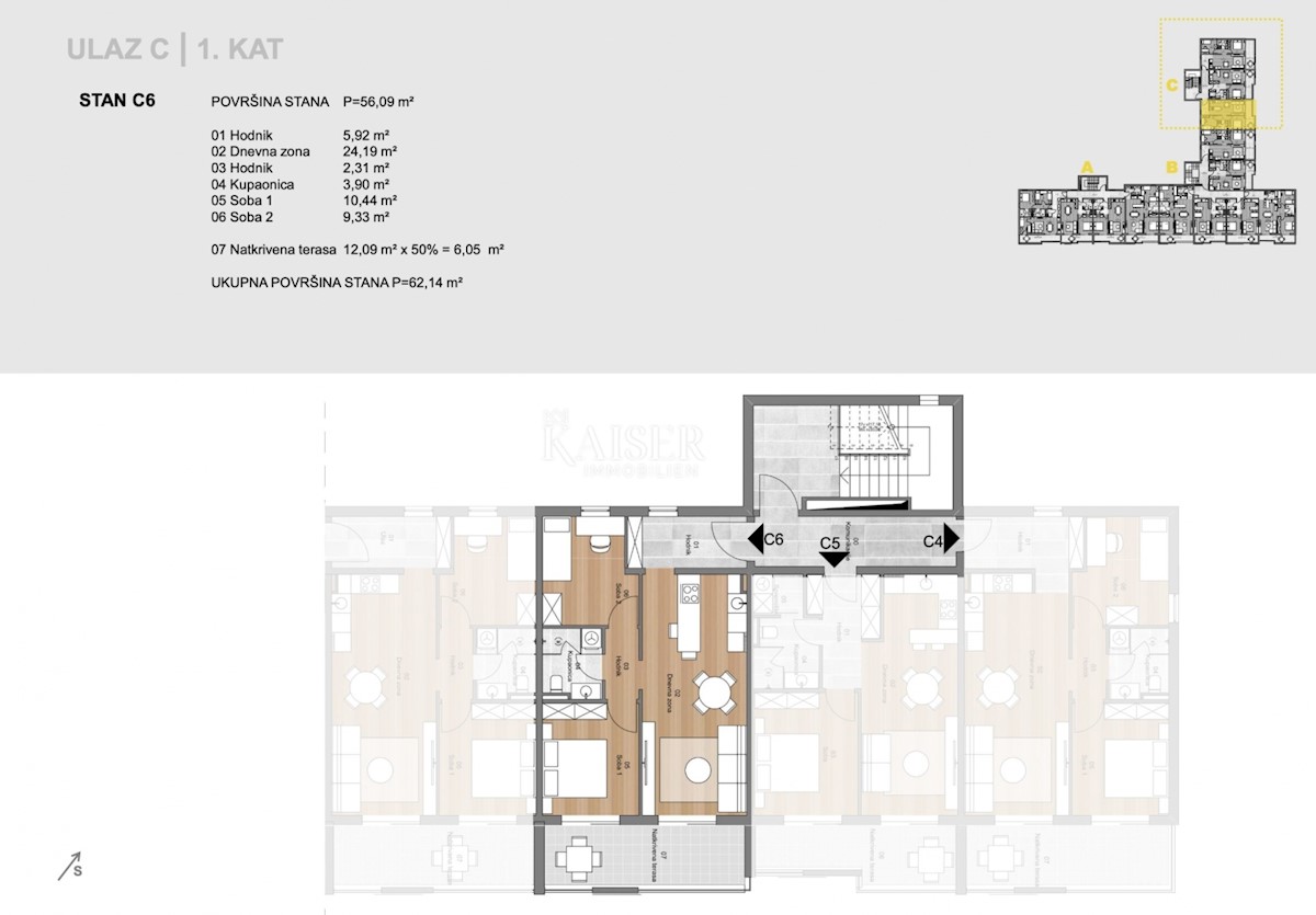 Albona, centro - appartamento con 2 camere da letto e terrazza, 62 m2