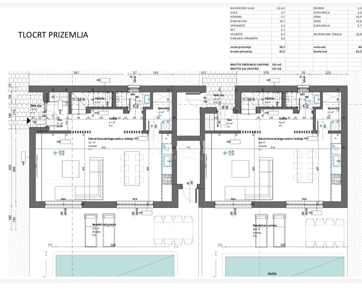 Istria, Parenzo - casa bifamiliare con piscina