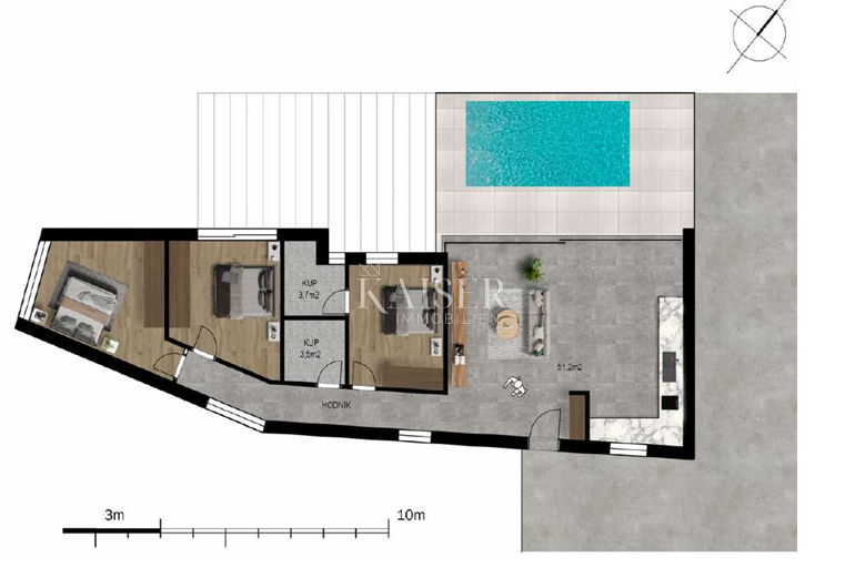 Crikvenica - casa di 95m2 con vista panoramica e piscina