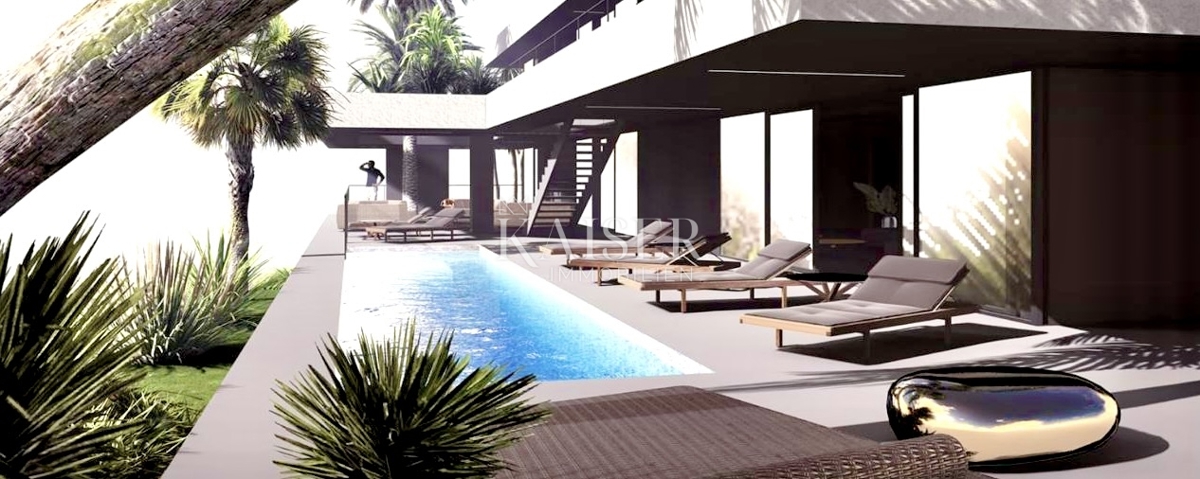 Opatija, Kolavići – Terreno edificabile con permesso di costruzione per una villa di lusso