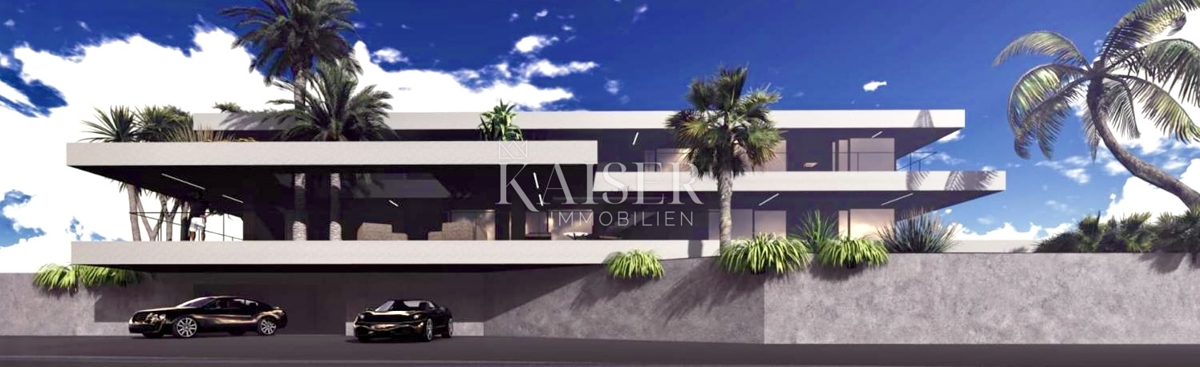 Opatija, Kolavići – Terreno edificabile con permesso di costruzione per una villa di lusso