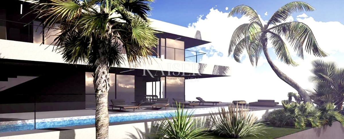 Opatija, Kolavići – Terreno edificabile con permesso di costruzione per una villa di lusso