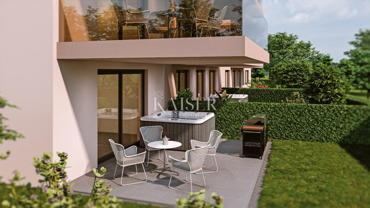 Istria - Parenzo, appartamento con due camere da letto e giardino a 2 km dal mare