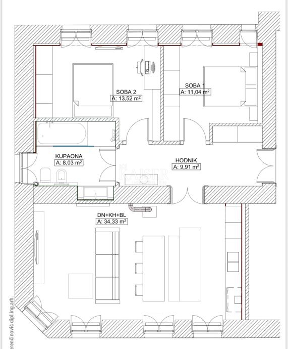 Rijeka, Bulevard - bilocale ristrutturato in posizione ricercata