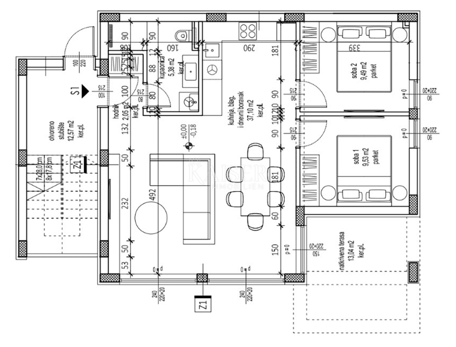 Petrčane - Zara, Attico esclusivo su tutto il piano con terrazza sul tetto