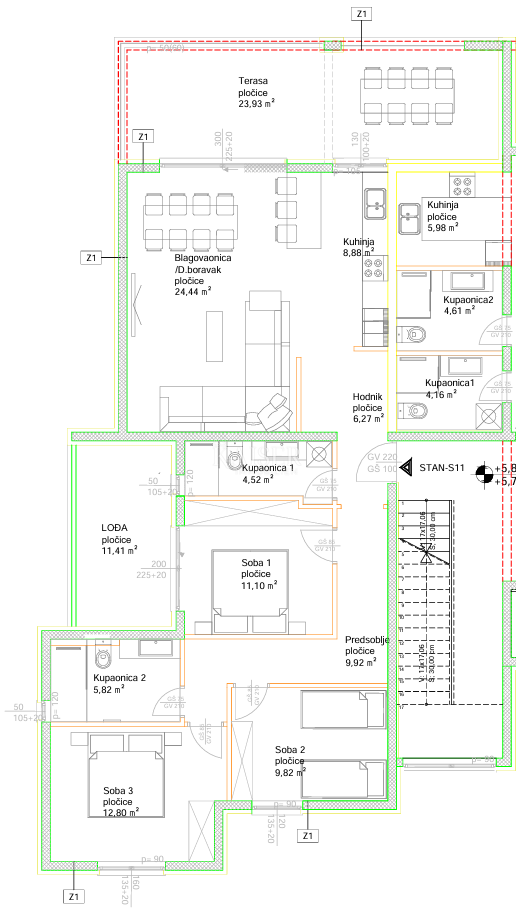 Čiovo, attico di lusso con terrazza sul tetto e vista panoramica sul mare