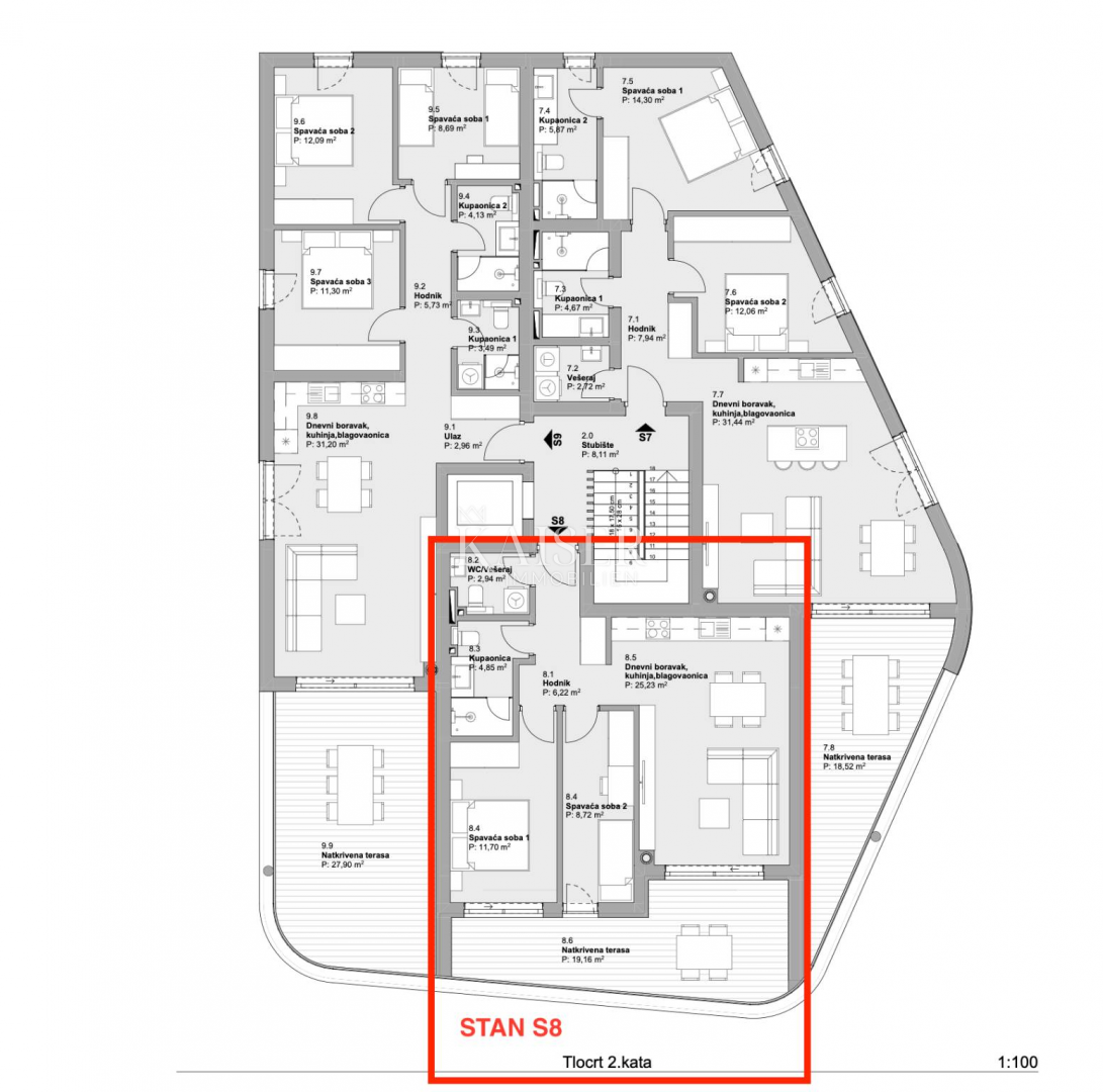 Vodice, Sebenico - Elegante appartamento con due camere da letto con vista mare, a 70 m dalla spiaggia