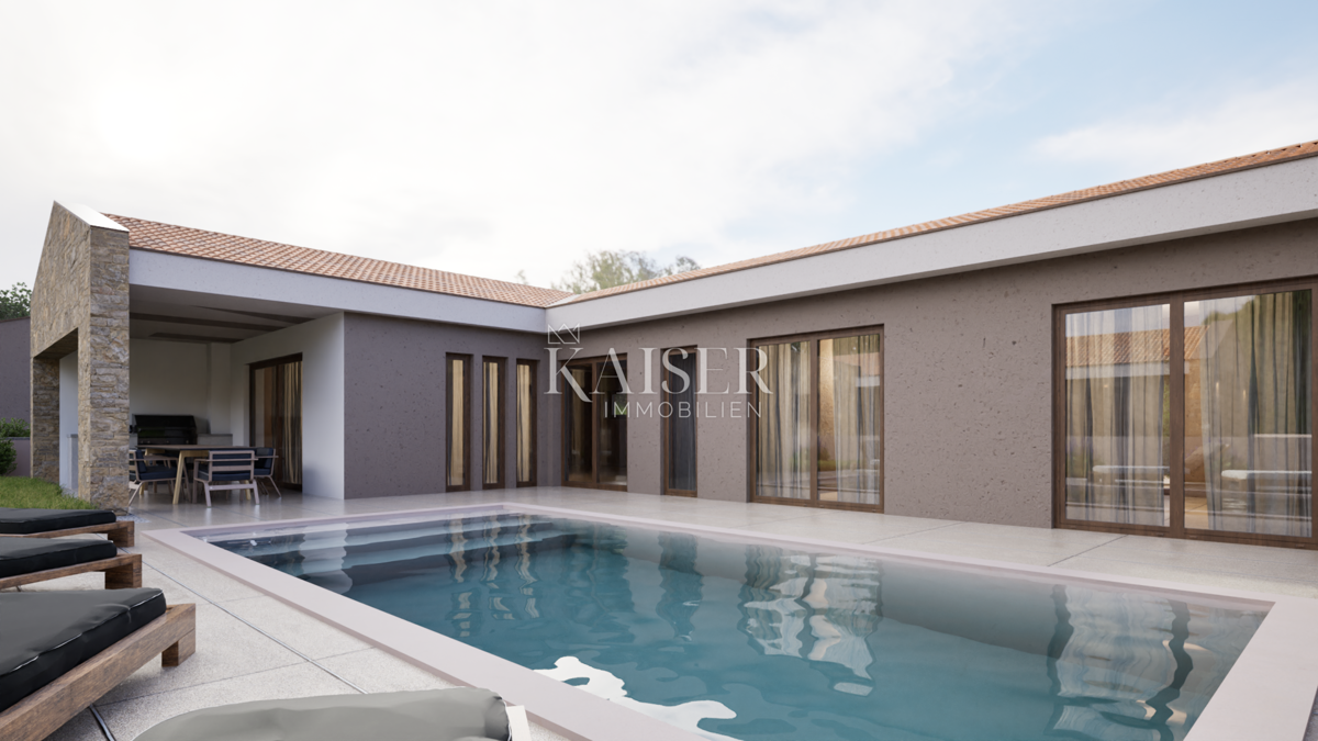 Istria - Barban, moderna casa a un piano con piscina