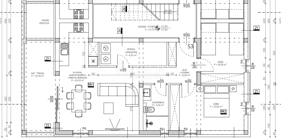 Appartamento Privlaka, 78,23m2