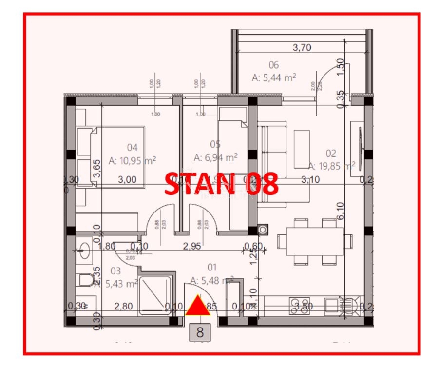 Istria, Pola - appartamento di 52 m2 in un nuovo edificio in un'ottima posizione