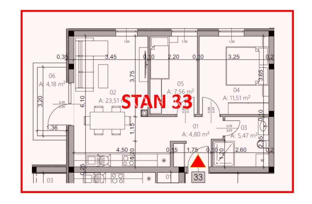 Istria, Pola – moderno appartamento con due camere da letto di 54 m² e balcone