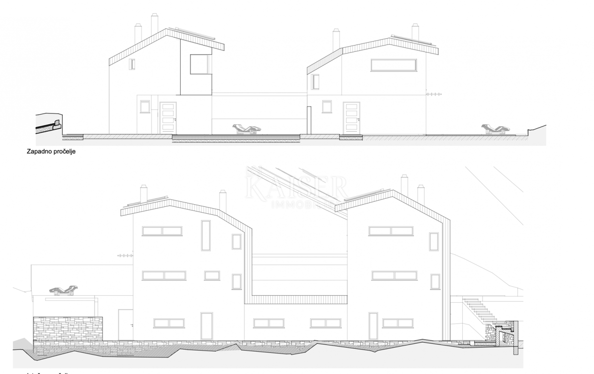 Lovran – terreno edificabile a 100 metri dal mare con un progetto per 6 unità residenziali di lusso.