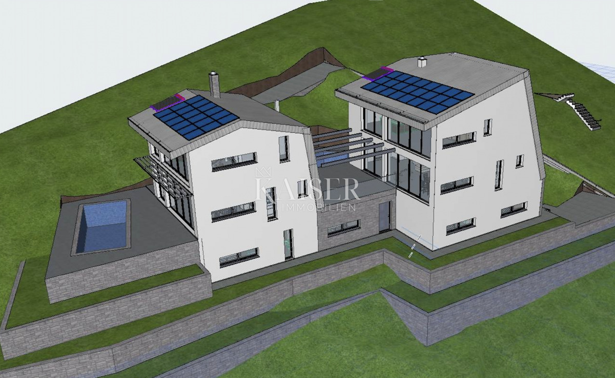 Lovran – terreno edificabile a 100 metri dal mare con un progetto per 6 unità residenziali di lusso.