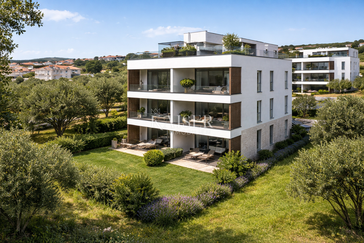 Zadar, Sveti Filip i Jakov – Edificio 1, Appartamento A1 con 2 camere da letto, giardino privato e vista mare (151,86 m²)