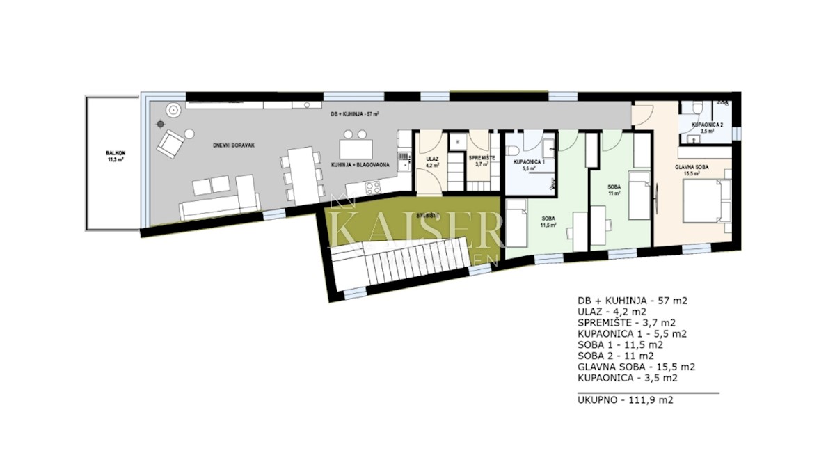 Appartamento Kostrena, 112m2