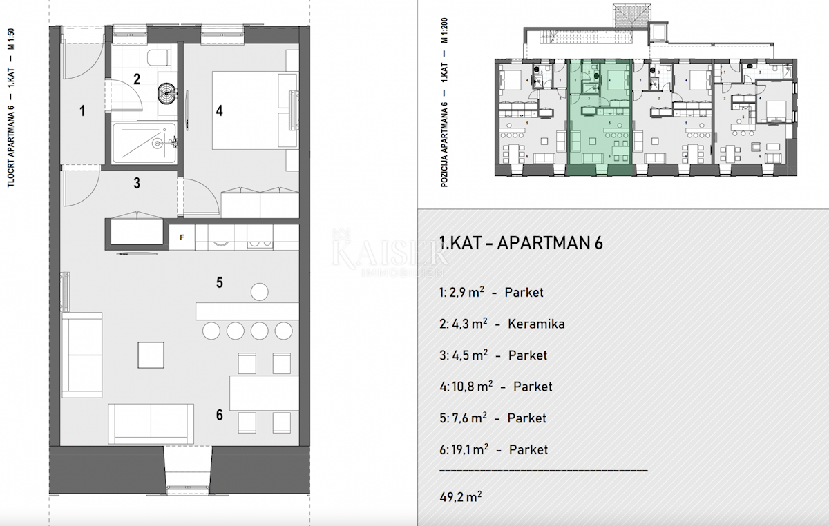 Appartamento Volosko, Opatija, 62,96m2