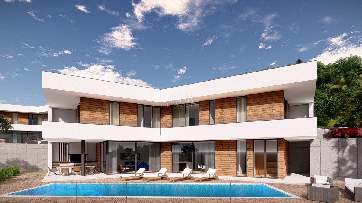 Mošćenička Draga - terreno con vista mare, 1.215 m2