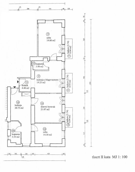 Opatija - appartamento di 4 locali nel centro, 120 m2, 3 balconi, parcheggio