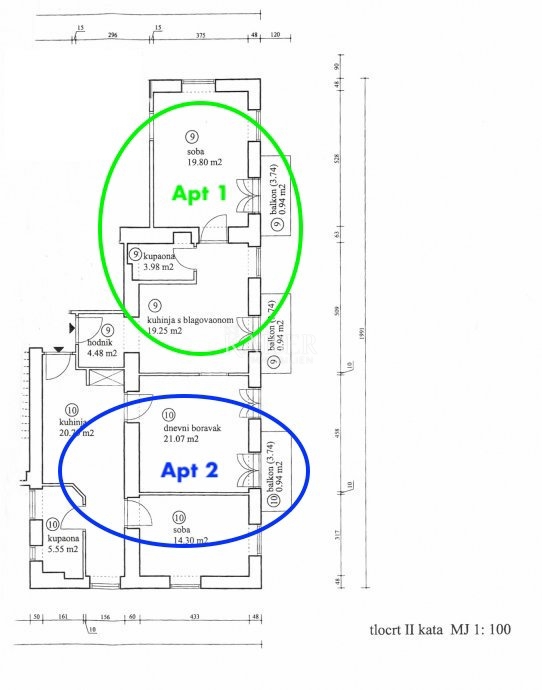 Opatija - appartamento di 4 locali nel centro, 120 m2, 3 balconi, parcheggio