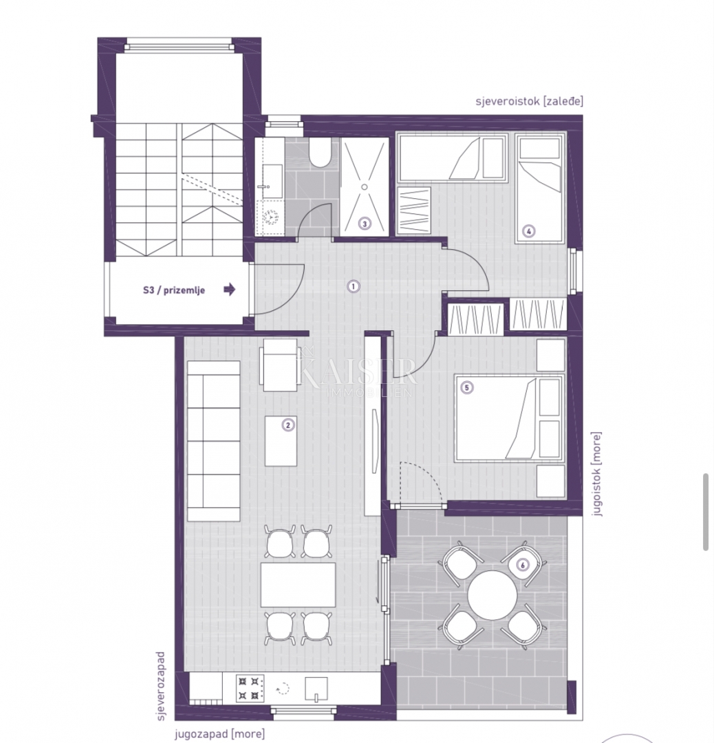 Zara, S. Appartamento Petar con vista mare