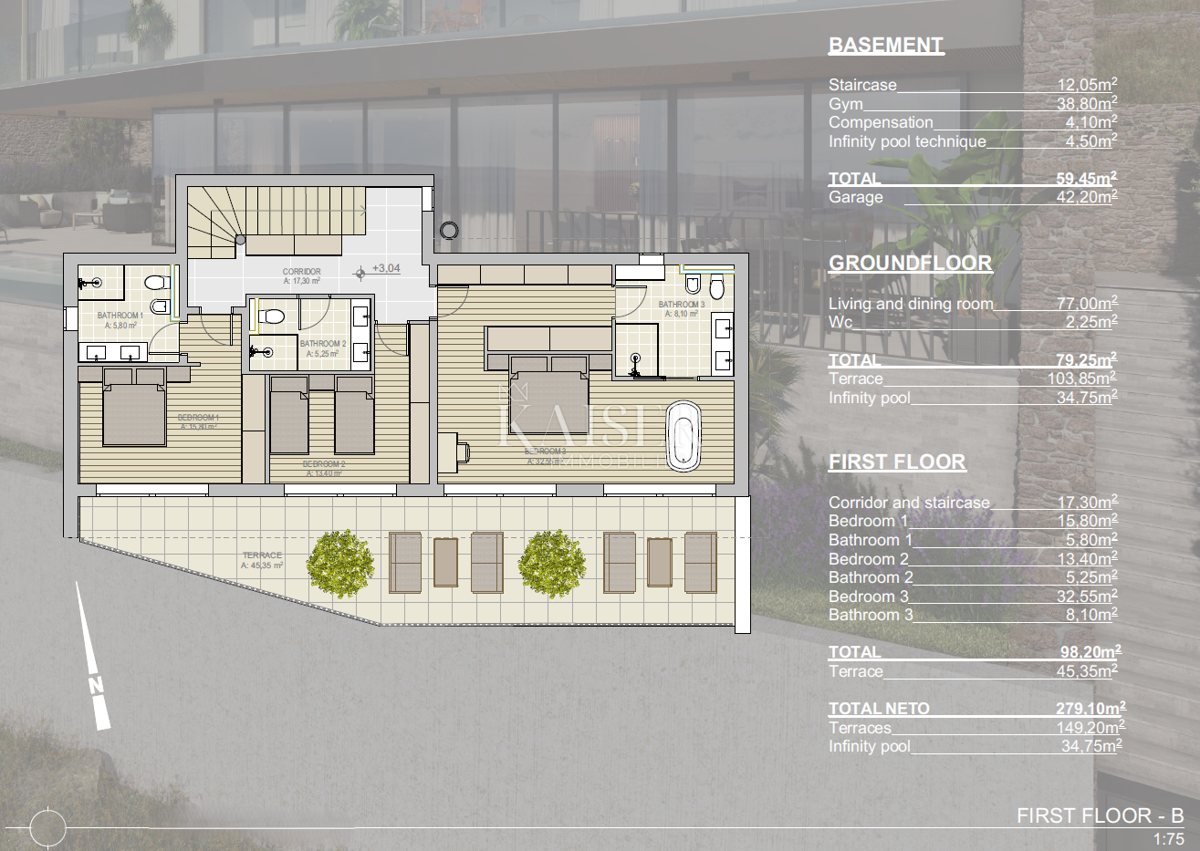 Istria, Buie, dintorni - villa 280m2 con piscina a sfioro e splendida vista 