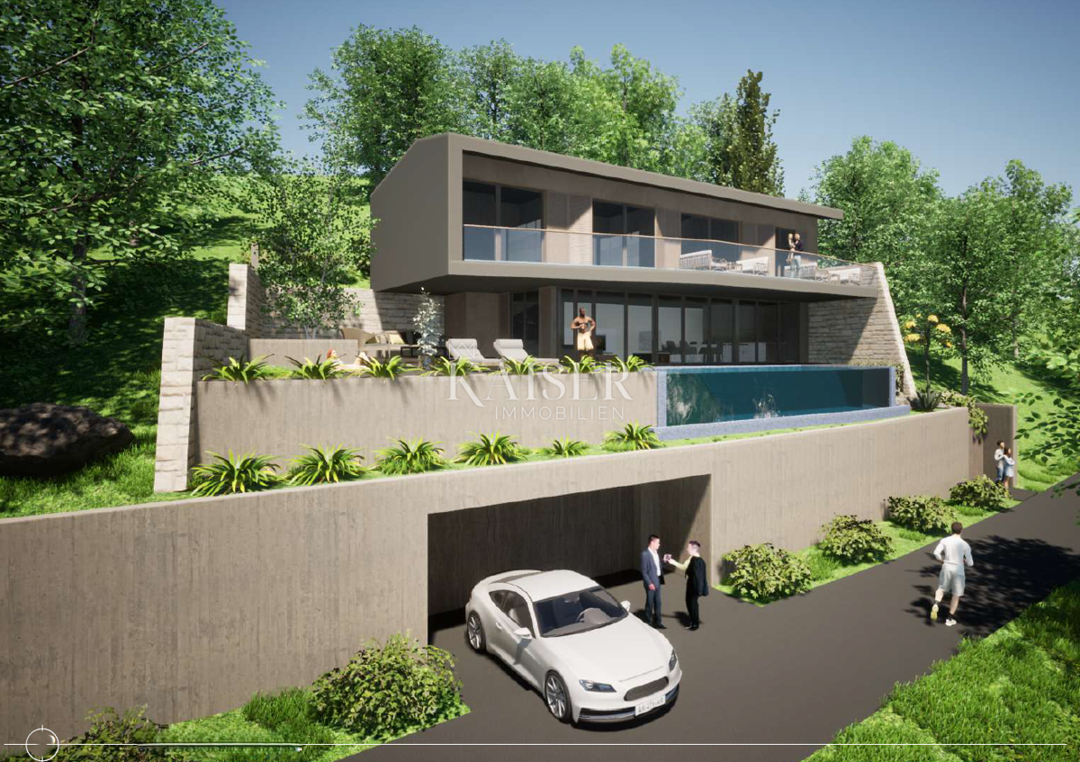 Istria, Buie, dintorni - villa 280m2 con piscina a sfioro e splendida vista 