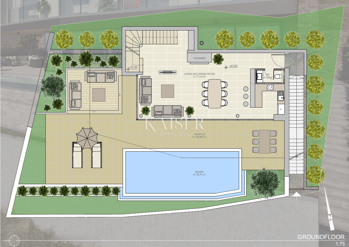 Istria, Buie, dintorni - villa 280m2 con piscina a sfioro e splendida vista 