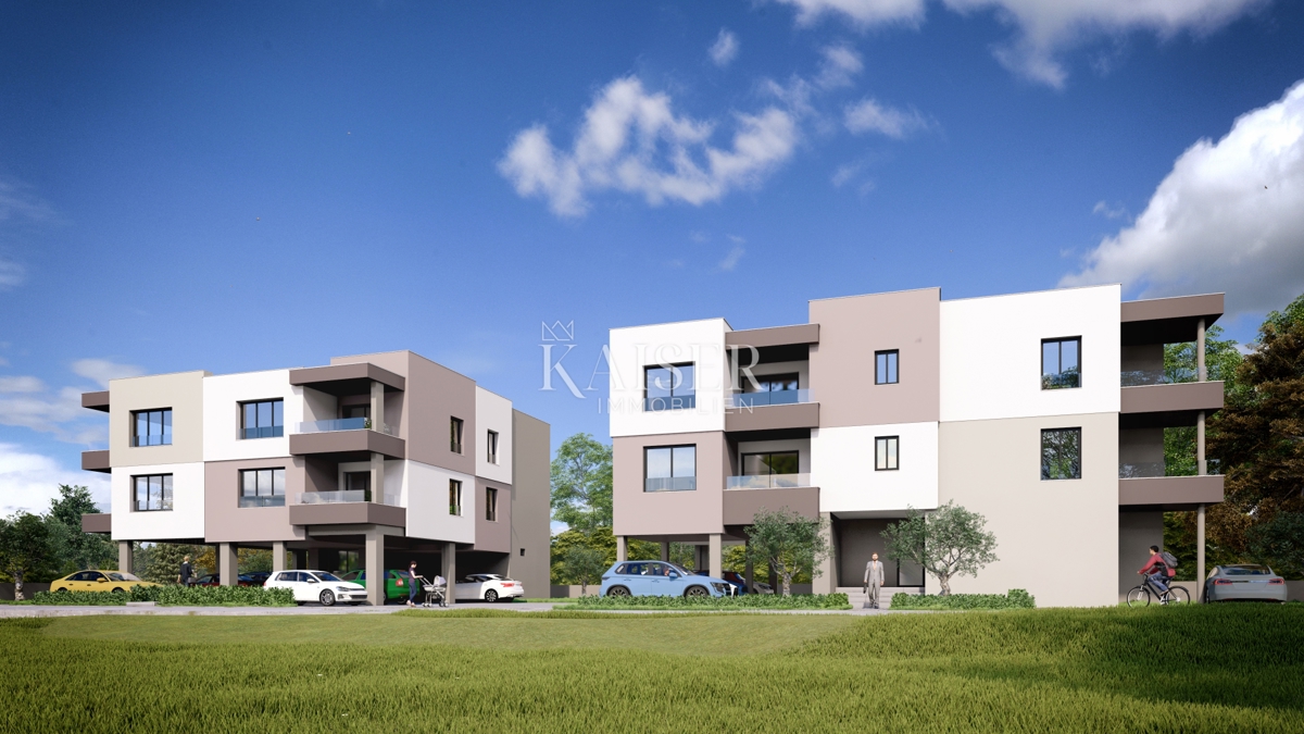 Sebenico, Brodarica - appartamento con due camere da letto di 73,61 m2 in un nuovo edificio vicino alla spiaggia di Rezalište