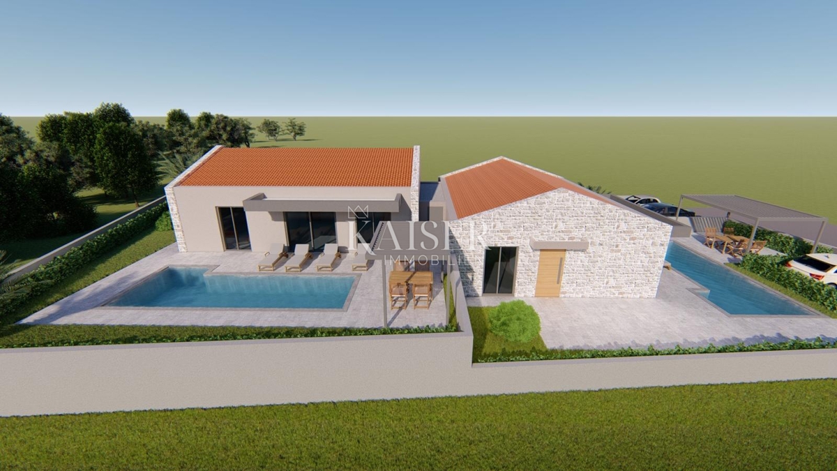 Istria, Visinada - casa bifamiliare con piscina