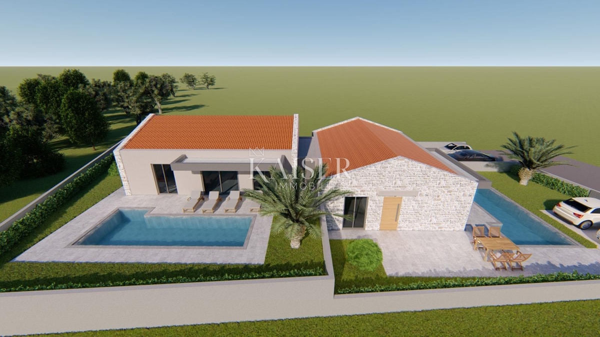 Istria, Visinada - casa bifamiliare con piscina
