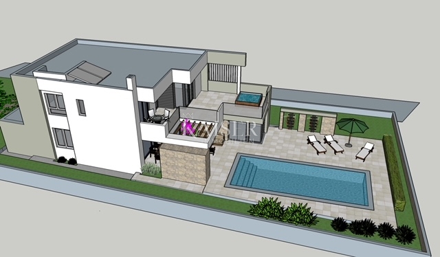 Zara, Ljubač - pronto per la costruzione, terreno attraente con permesso di costruzione a 250 m dalla spiaggia sabbiosa