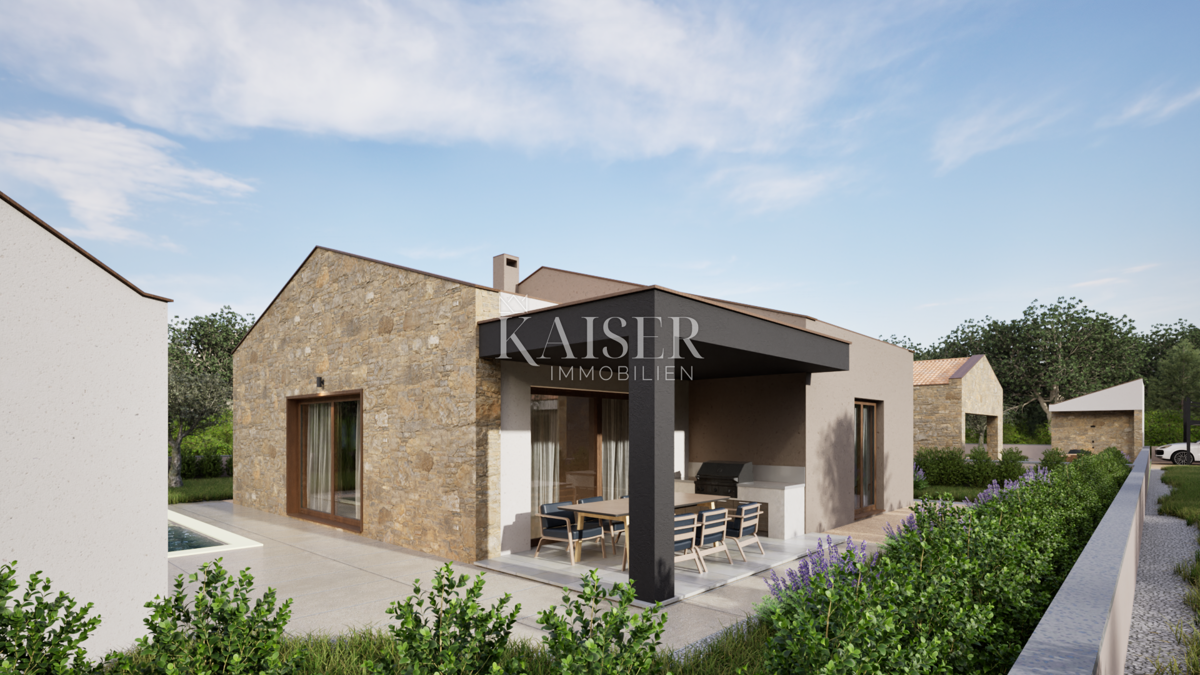 Istria - Barban, nuova casa a un piano con piscina