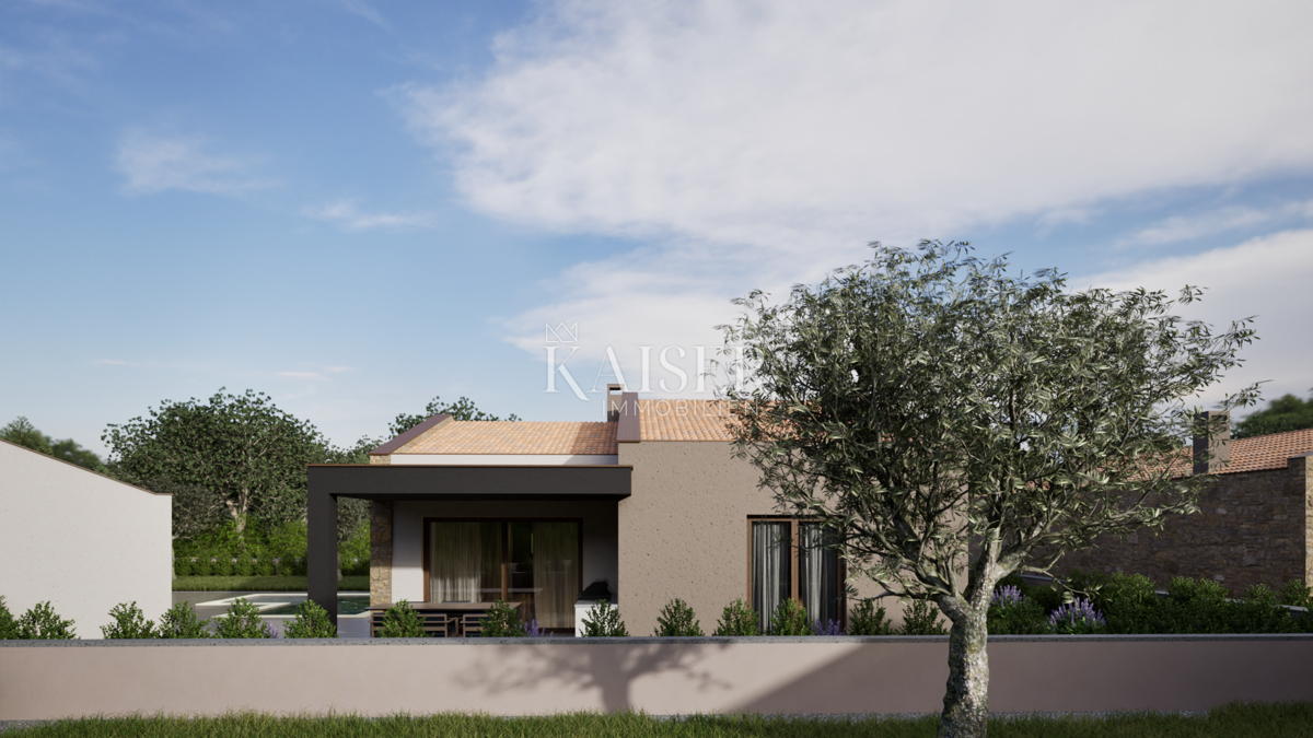 Istria - Barban, nuova casa a un piano con piscina