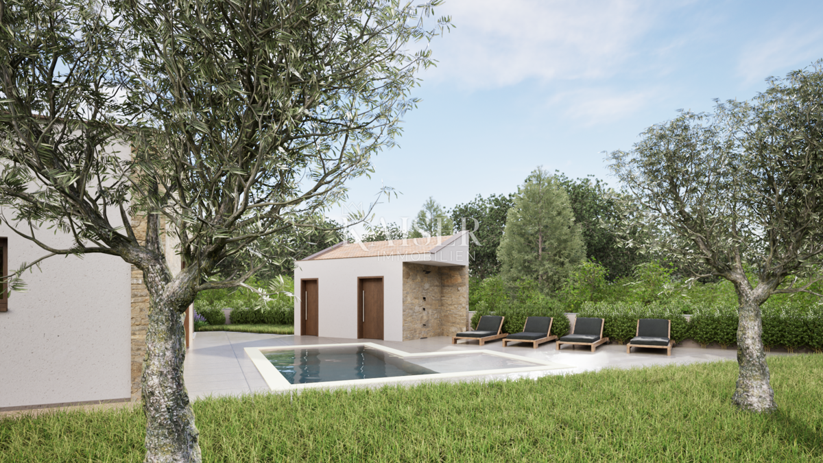 Istria - Barban, nuova casa a un piano con piscina