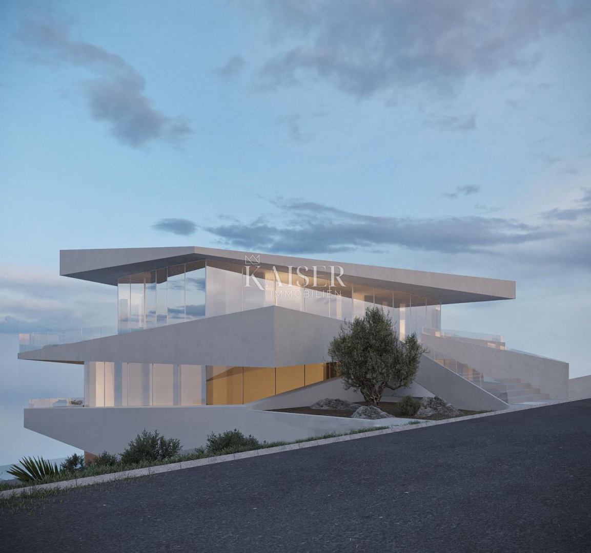 Istria, Plomin - villa moderna con vista panoramica sul Golfo del Quarnero