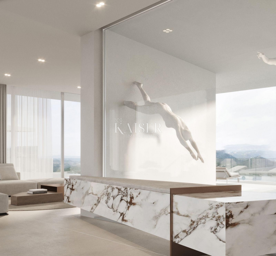 Istria, Plomin - villa moderna con vista panoramica sul Golfo del Quarnero