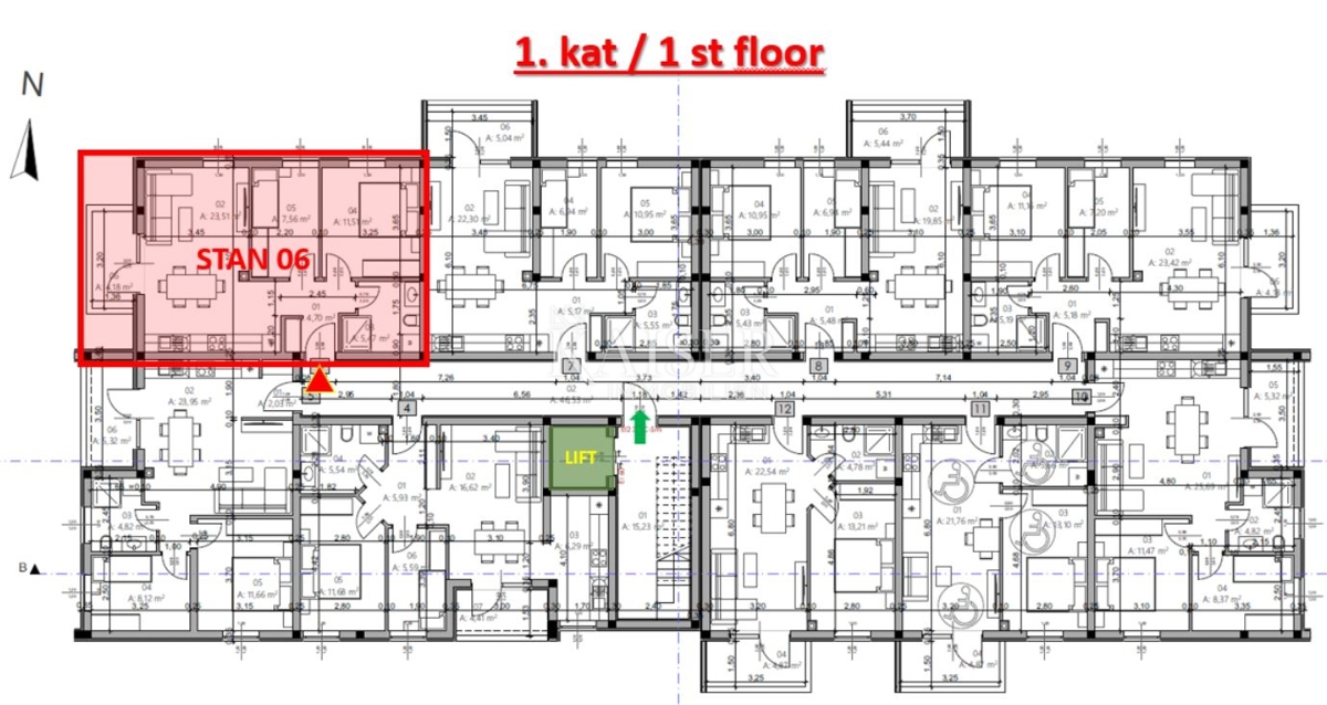 Istria, Pola - appartamento con due camere da letto di 54 m2 in un nuovo edificio con ascensore