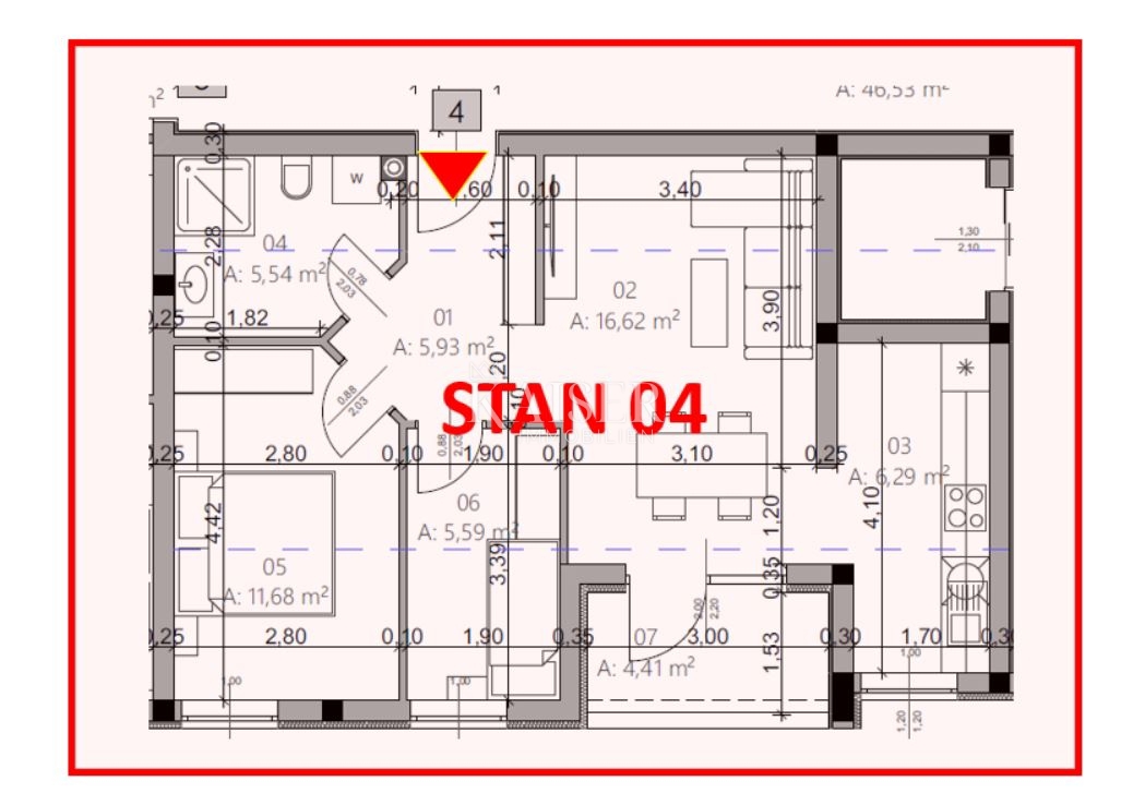 Istria, Pola - appartamento con due camere da letto di 54 m2 in un nuovo edificio con ascensore